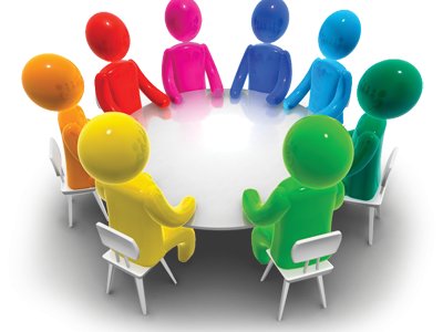 People Sitting Around Table - Clipart