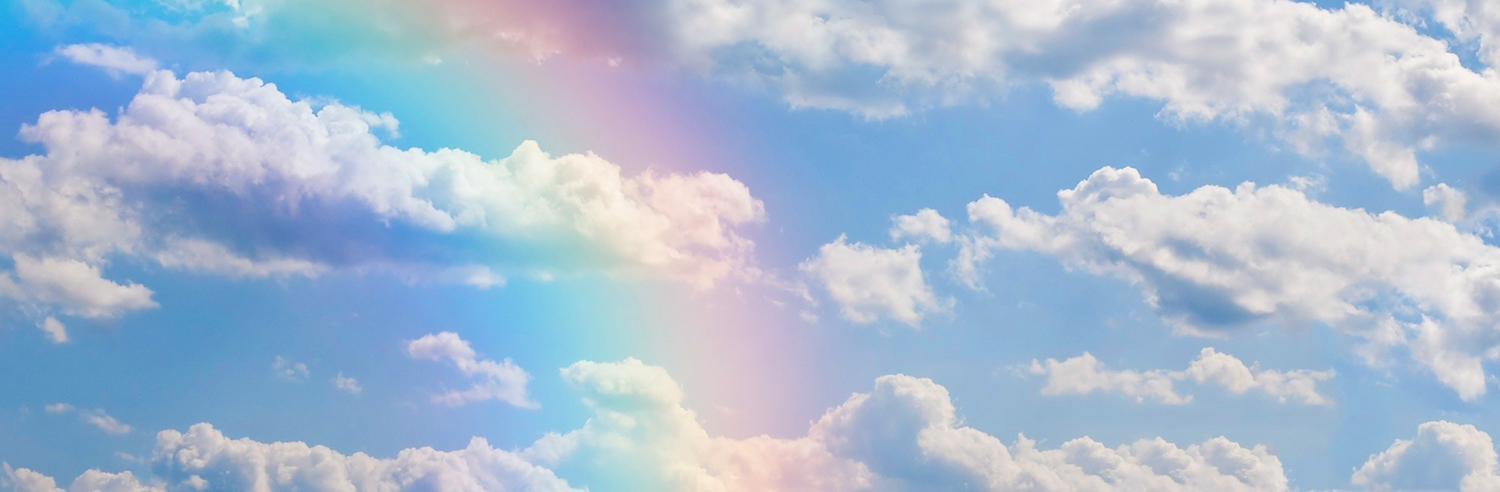 Clouds in the sky with rainbow