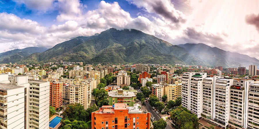Venezuela Caracas - view of city with mountains in the background