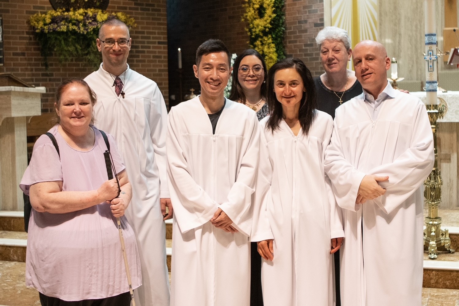 Easter 2023 - Parishioners who received baptism and confirmation with their sponsors
