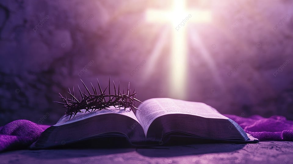 Luminous Cross with Open Bible