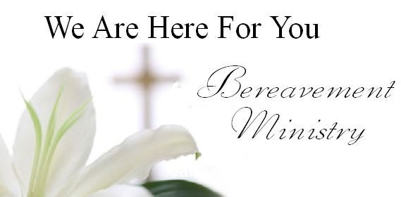 Bereavement - We are here for you - White Lily with Cross in Background - Bereavement Ministry