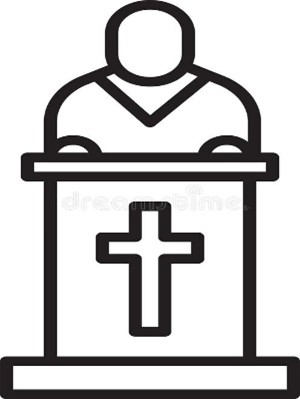 Pulpit - Black and White Outline