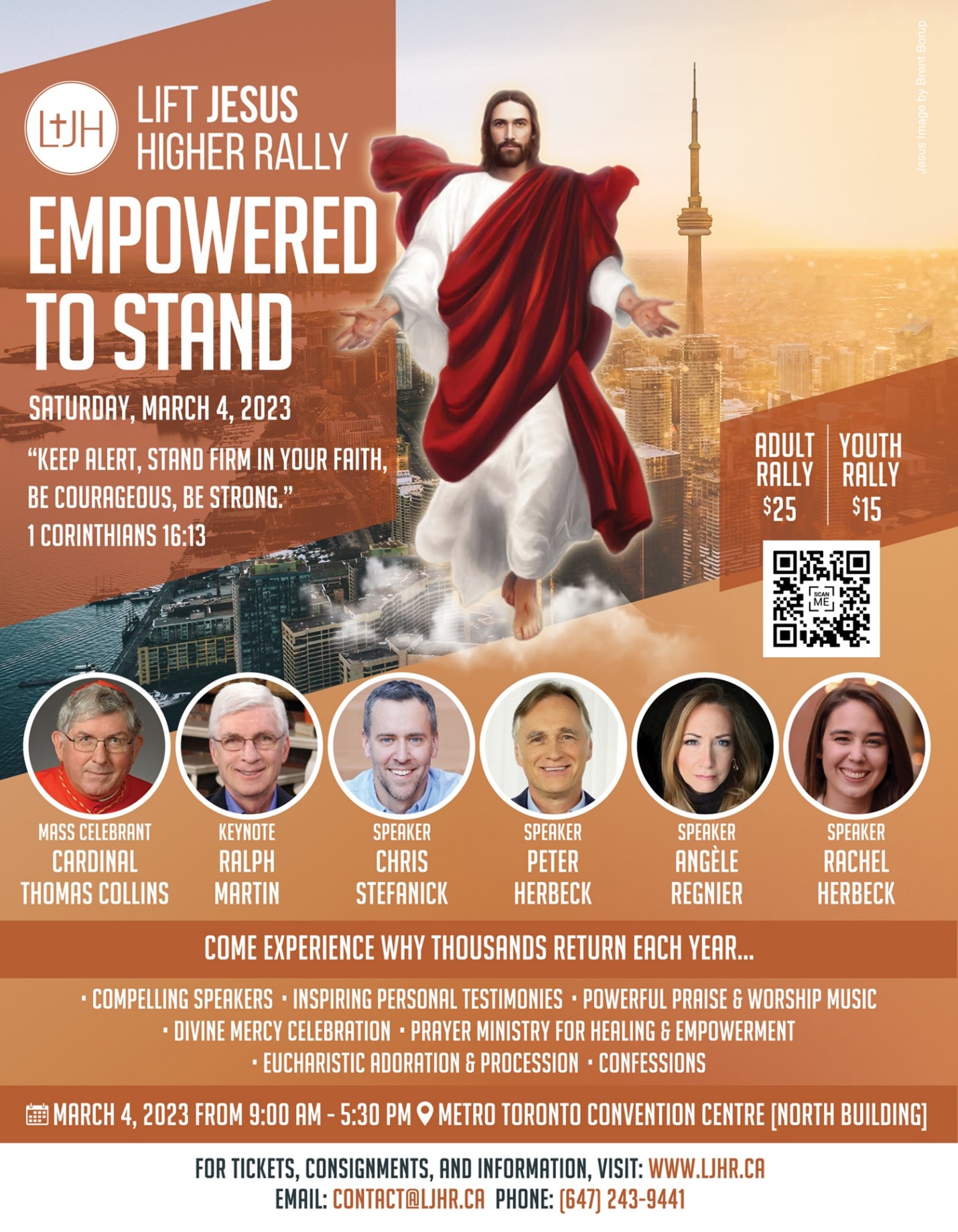 Lift Jesus Higher Brochure - Empowered to Stand - Saturday, March 4, 2023 "Keep Alert, Stand Firm in Your Faith, Be Courageous, Be Strong." 1 Corinthians 16:13