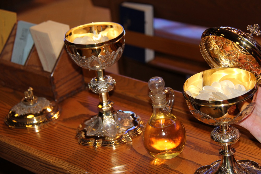 Chalice and Wine Prepared for Holy Mass