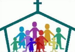 Outline of People in Church - Clipart