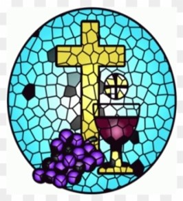 Cross Wine Grapes on Blue Background