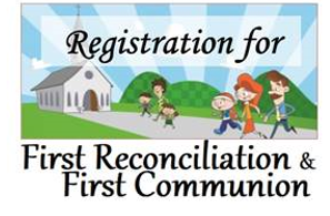 Registration for First Reconciliation and First Communion - Families Running to Church