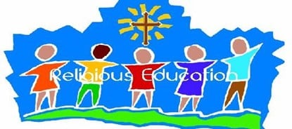 Religious Preparation - Clipart of Children Facing Sun with Cross inside