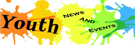 Youth - News and Events - splashes of colour under the words